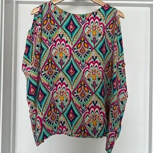 Lilly Pulitzer Crown Jewels Trace Cold Shoulder Top - Size M